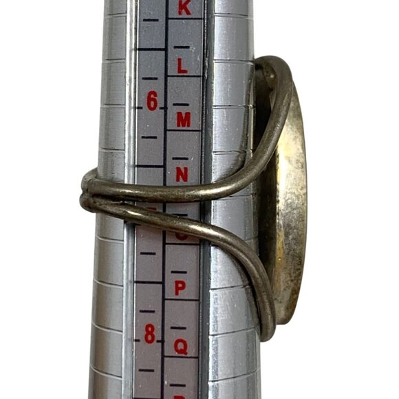 Vintage Mexican Elongated Onyx Sterling Silver Split Band Ring SZ 7, 5.58g - Picture 5 of 6